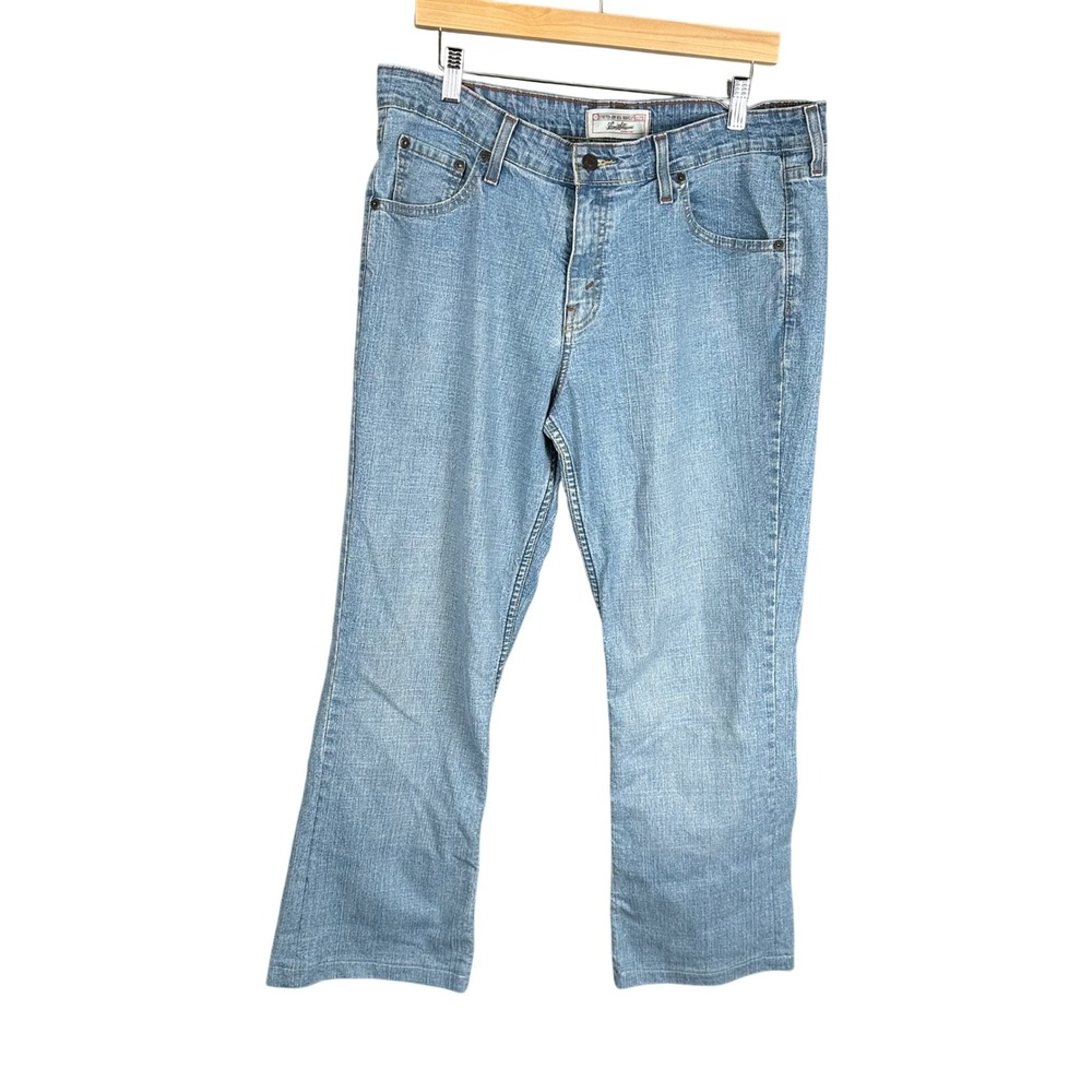 Levi Strauss Signature Men 36x30 Low Rise Bootcut Stretch Jeans Light Wash Denim